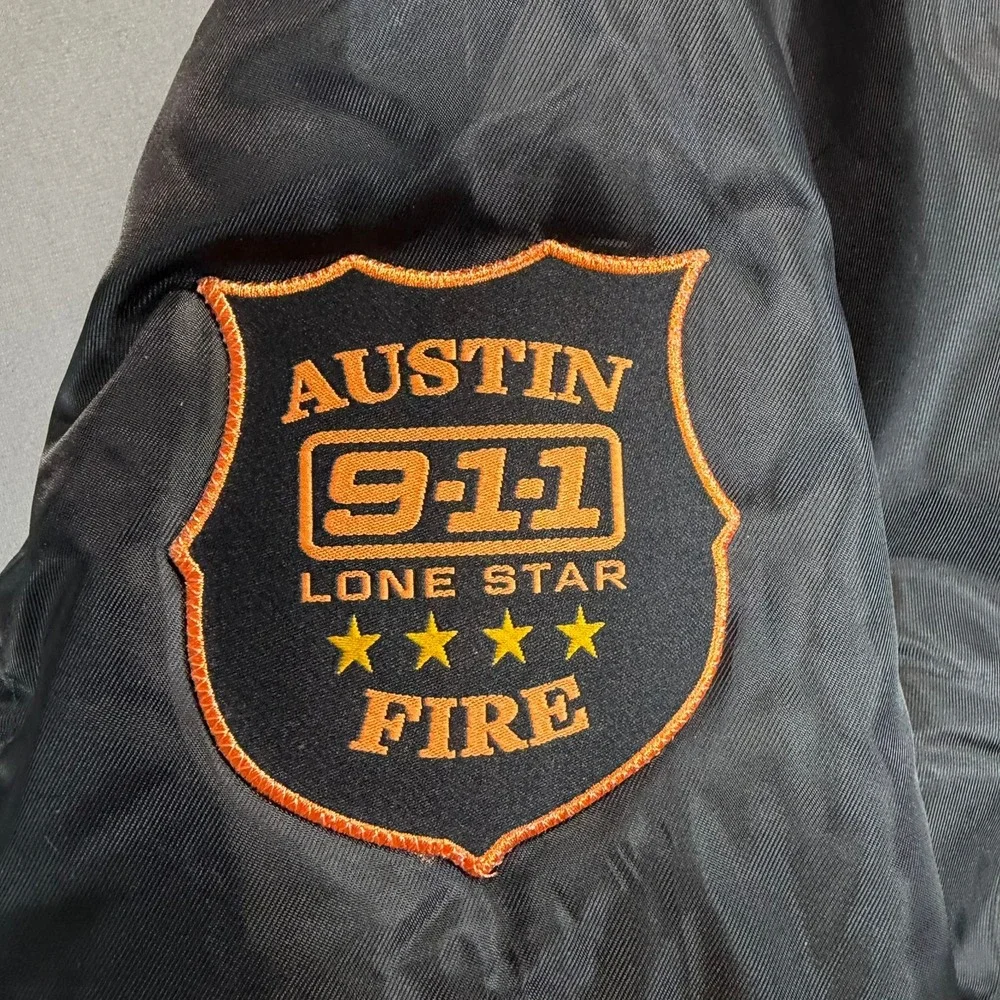 New‎ Vtg 9-1-1 Lone Star Austin Fire Dept Cast & Crew Wrap Gift Bomber Jacket L